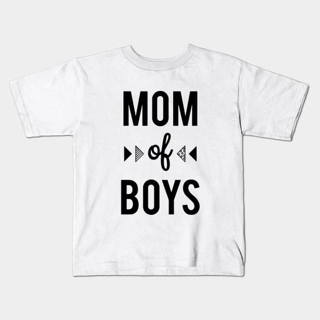 Mom Of Boys Family Heart Love Cloth Black And White Shirt Son Kids T-Shirt by hathanh2